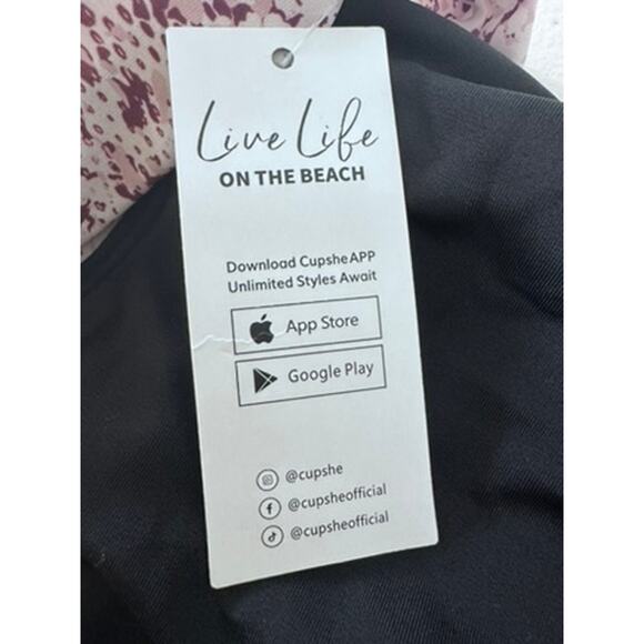 NWT!! "Cupshe" One Piece Bathing Suit SZ M Halter Tie Boating Beach Ocean Pool - Picture 6 of 11